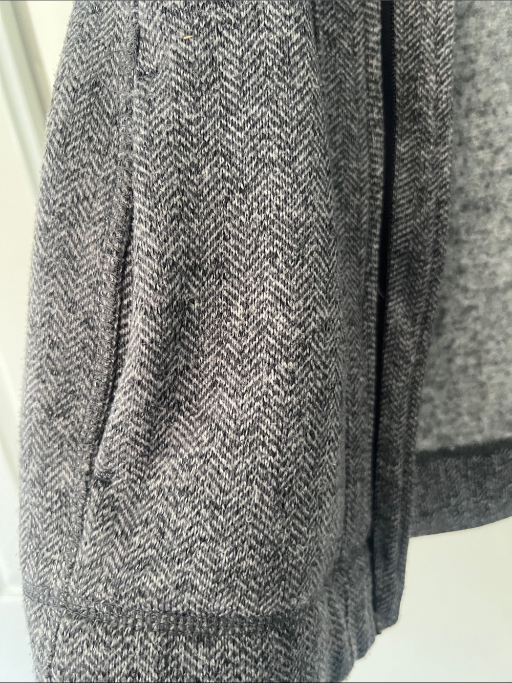 Andrew Marc Gray Herringbone Zip-Front Utility Jacket - Picture 3 of 4